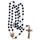 Medjugorje rosary in blue crystal with golden cross s4