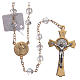 Medjugorje rosary in transparent crystal with golden cross s1