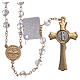 Medjugorje rosary in transparent crystal with golden cross s2