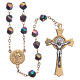 Medjugorje rosary in iridescent crystal with golden cross s1