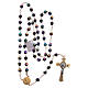 Medjugorje rosary in iridescent crystal with golden cross s4