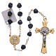 Medjugorje rosary in black crystal with golden cross s1