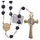 Medjugorje rosary in black crystal with golden cross s2