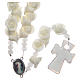 Medjugorje rosary with fluorescent roses and cross in Murano glass s2