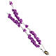 Rosenkranz aus Medjugorje mit Perlen in Form violetter Rosen, Kreuz mit Trinitätsdarstellung s3