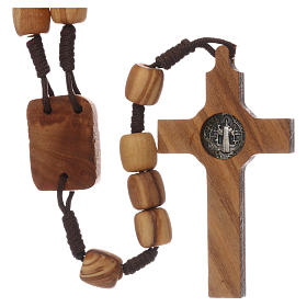 Medjugorje rosary with olive wood 10 mm cord and olive wood center piece