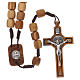 Medjugorje rosary with olive wood 10 mm cord and olive wood center piece s1