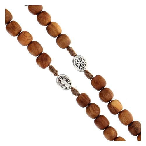 Medjugorje rosary with olive wood 8 mm cord 3