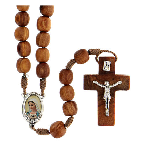 Medjugorje rosary with olive wood 8 mm cord 1