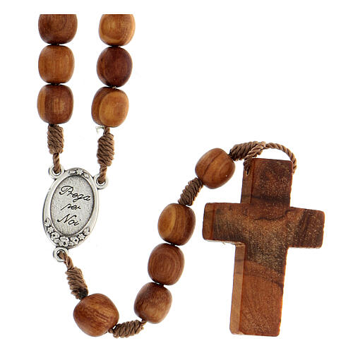 Medjugorje rosary with olive wood 8 mm cord 2