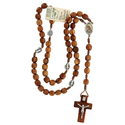 Medjugorje rosary with olive wood 8 mm cord 4