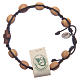 Medjugorje bracelet in olive wood and brown cord s1