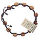 Medjugorje bracelet in olive wood and brown cord s2