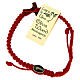 Bracelet Medjugorje croix olivier corde rouge s2