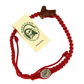Medjugorje bracelet in olive wood and red cord