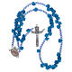 Rosenkranz aus Medjugorje mit Perlen in Form blauer Rosen, Kreuz mit Trinitätsdarstellung s3