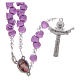 Rosary with purple ceramic roses and crystals s2