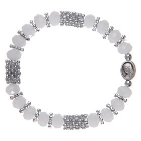 Rosary bracelet with spring and white crystal