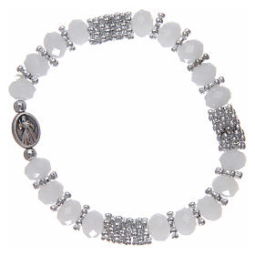Rosary bracelet with spring and white crystal