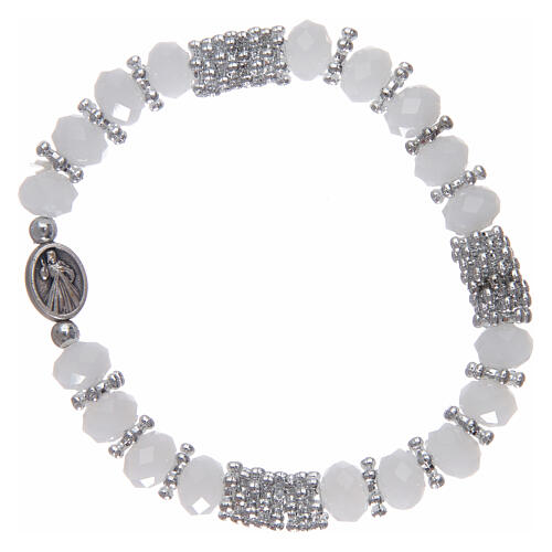Pulseira terço em cristal branco em espiral 2