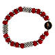 Rosary bracelet with spring and multifaceted red grains s2