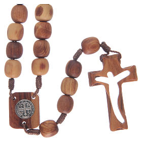 Rosary in olive wood and carved cross