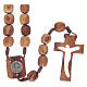 Rosario de madera de olivo y cruz tallada s1
