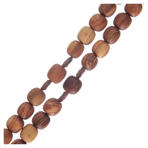 Rosary in olive wood and carved cross 3