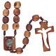 Rosary in olive wood and carved cross s2