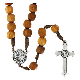 Rosary in olive wood with 8 mm grains