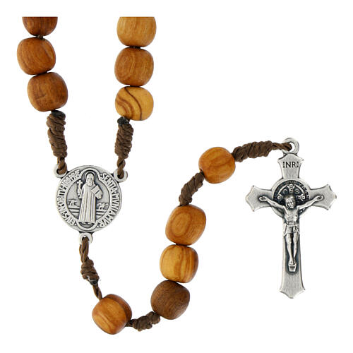 Rosary in olive wood with 8 mm grains 1