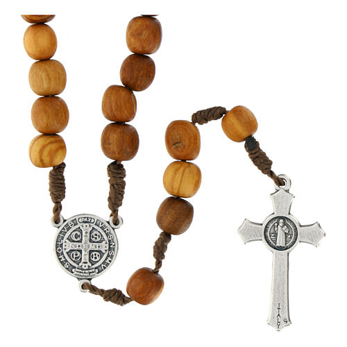 Rosary in olive wood with 8 mm grains 2