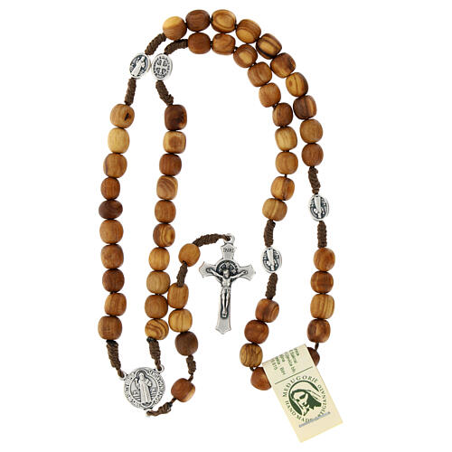 Rosary in olive wood with 8 mm grains 4