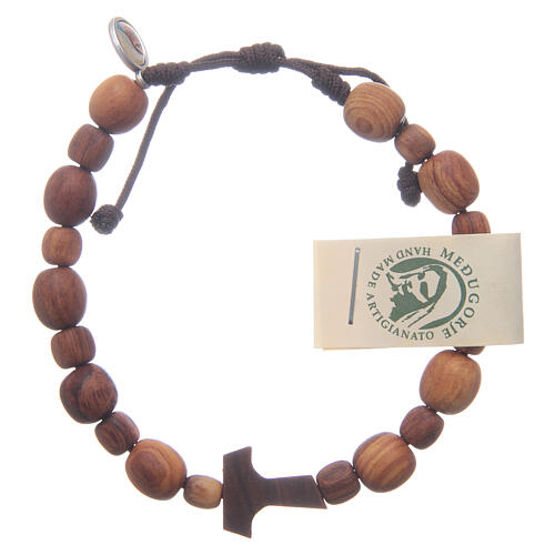 Zehner-Armband aus Olivenholz mit Holz Tao 1