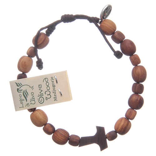 Zehner-Armband aus Olivenholz mit Holz Tao 2