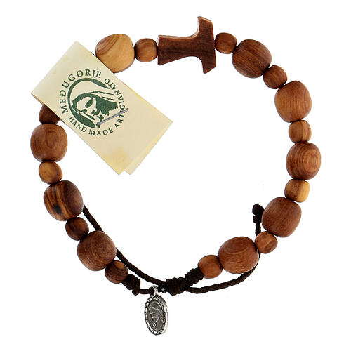 Zehner-Armband aus Olivenholz mit Holz Tao 3