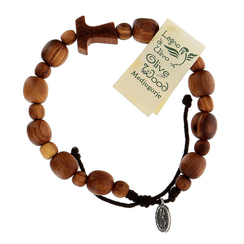 Zehner-Armband aus Olivenholz mit Holz Tao 4