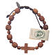 Bracelet en bois d'olivier avec croix s2