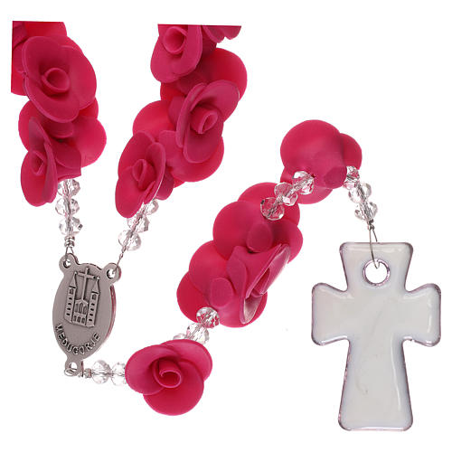 Rosary with small ceramic roses 2