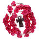 Rosario con roselline in ceramica di colore fucsia s4