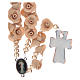 Rosary with small roses ceramic ecru s2
