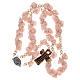Rosary with small roses ceramic pink s4