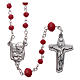 Medjugorje rosary necklace in red crystal 4 mm s1