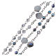 Rosenkranz aus Medjugorje, Perlen aus weißen und blauen Kristallen, 4 mm s3
