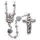 Medjugorje rosary necklace in white crystal 4 mm s1