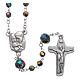 Medjugorje rosary necklace in iridescent crystal 4 mm s1