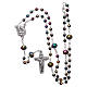 Medjugorje rosary necklace in iridescent crystal 4 mm s4