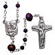 Medjugorje rosary necklace in purple crystal 4 mm s1