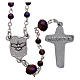 Medjugorje rosary necklace in purple crystal 4 mm s2