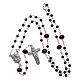 Medjugorje rosary necklace in purple crystal 4 mm s4